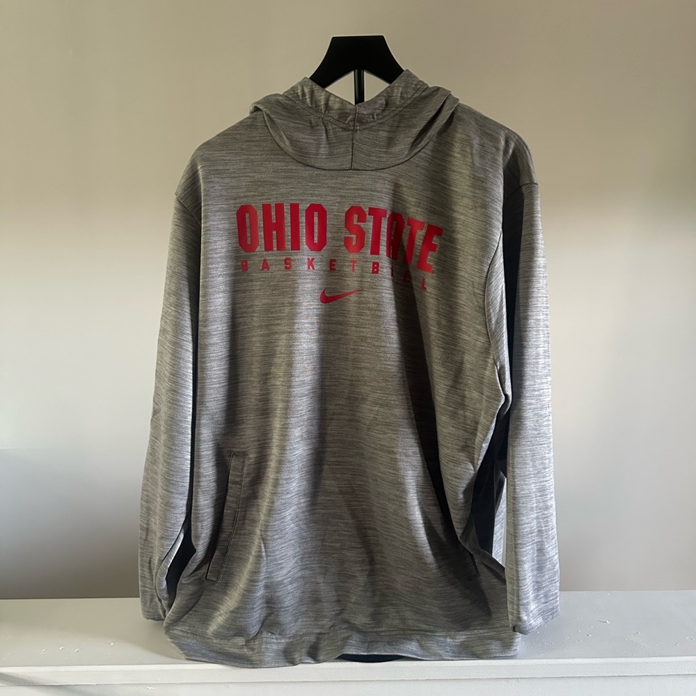Nike Gray and Red Ohio State Sweatshirt
